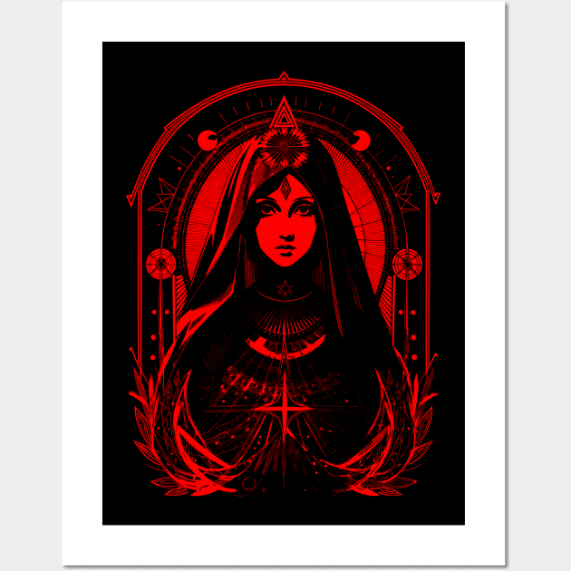 Witchcraft Occult Vintage in Red Wall Art by Nerdlight Shop